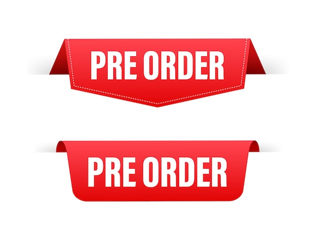 Pre-order label banner pictogram vector stock illustratie