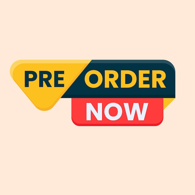 pre order now label badge