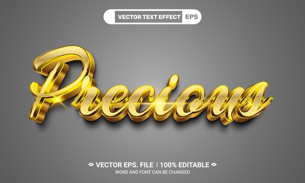 Precious editable golden vector text effect