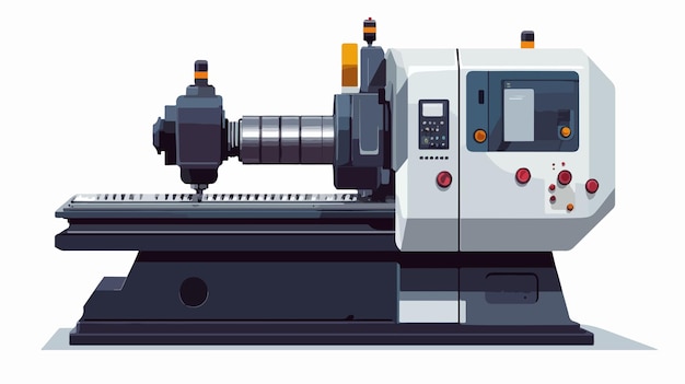 Precision Automated CNC Lathe Machine Tool in Metalworking Workshop