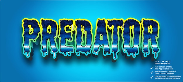 Predator cartoon style, text effect