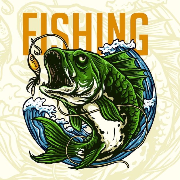 Predator fish for fishing club logo