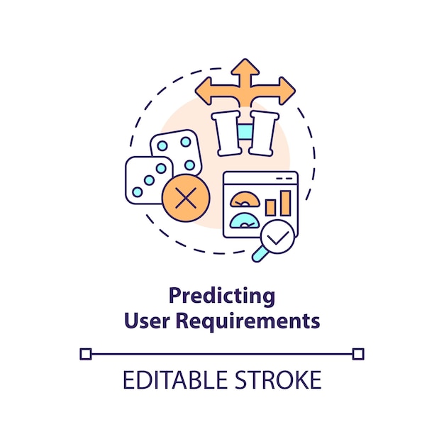 ベクトル ユーザー要件の予測コンセプトのアイコン