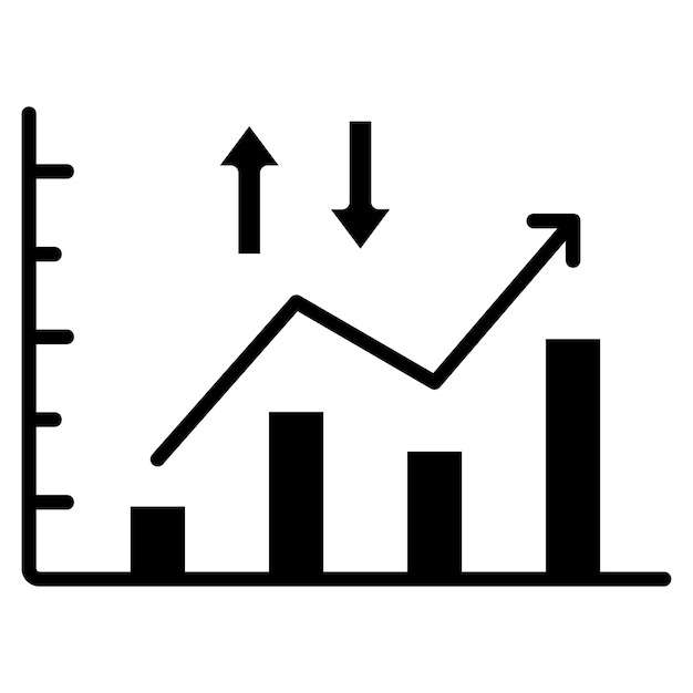 Predictive Analysis Glyph Solid Black Illustration