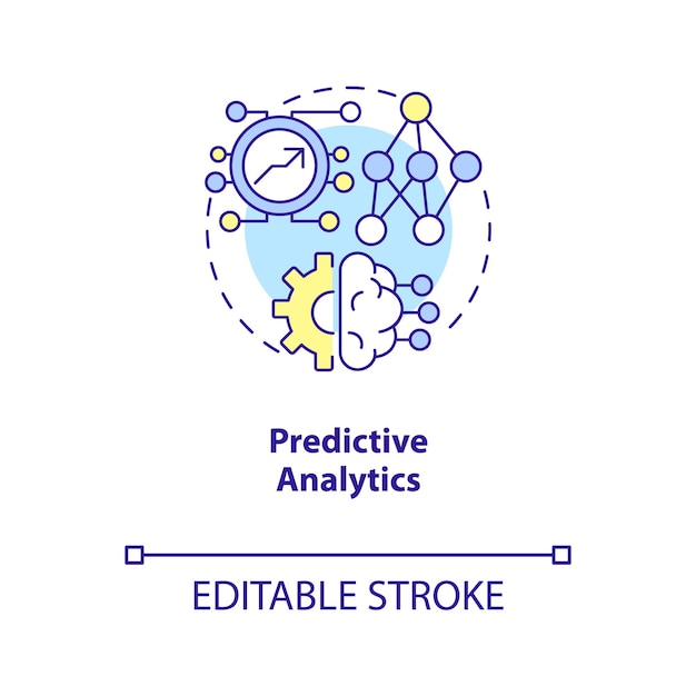 Значок концепции прогнозной аналитики