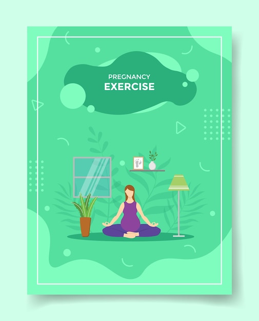 Pregnancy health exercise for template of banners flyer books and magazine cover