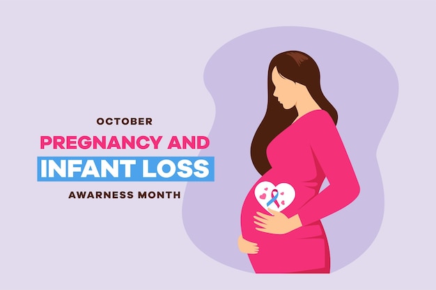 Pregnancy and infant loss awareness month concept Colored flat vector illustration isolated