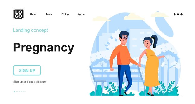 妊娠のランディング ページ テンプレート