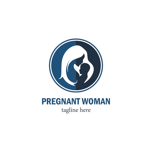 Vector pregnancy logo design vector template