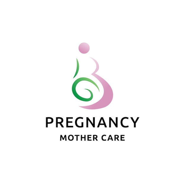 Vector pregnancy mother care logo design template