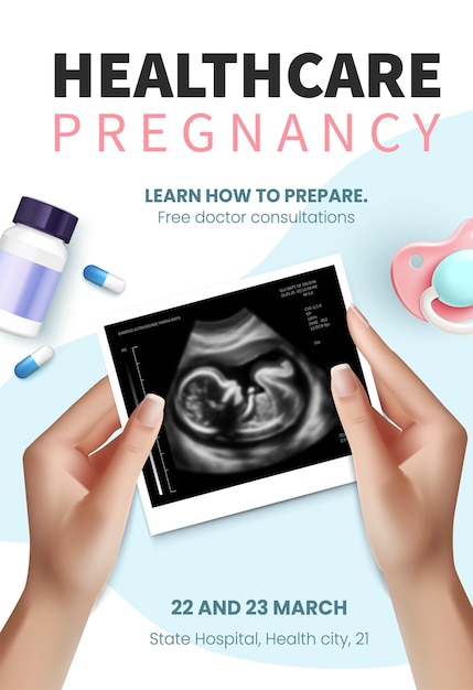 pregnancy poster in realistic style