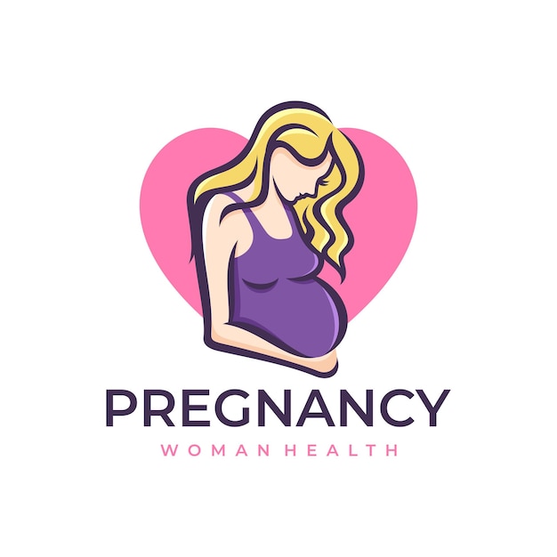 Pregnancy Pregnant Woman Maternal Logo Vector Icon Illustration