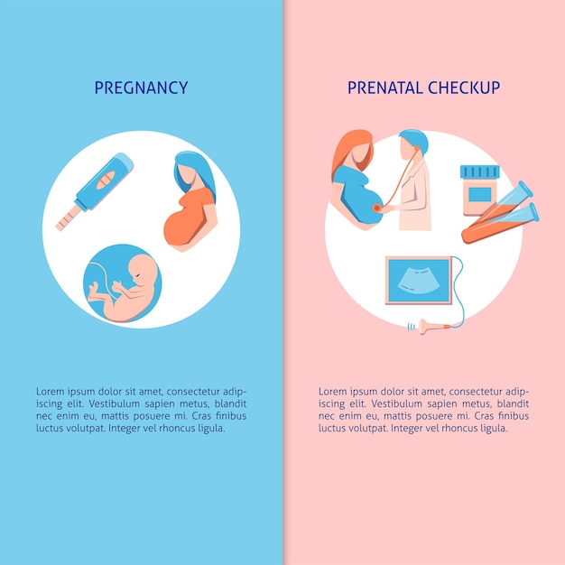 Pregnancy and prenatal checkup banner templates