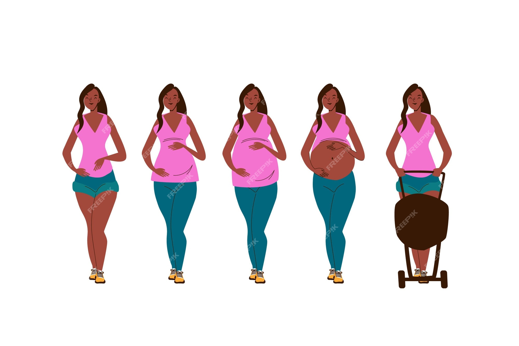 Premium Vector | Pregnancy stages illustration concept Premium Vector | Pregnancy stages illustration concept