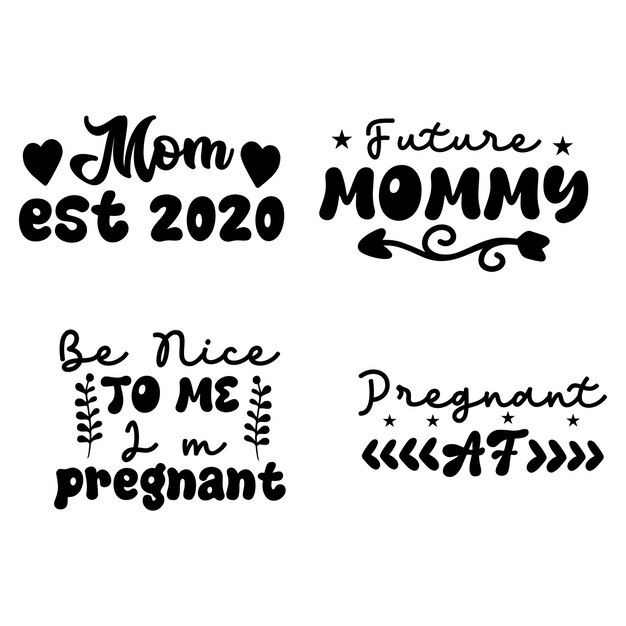 Vector pregnancy svg bundle