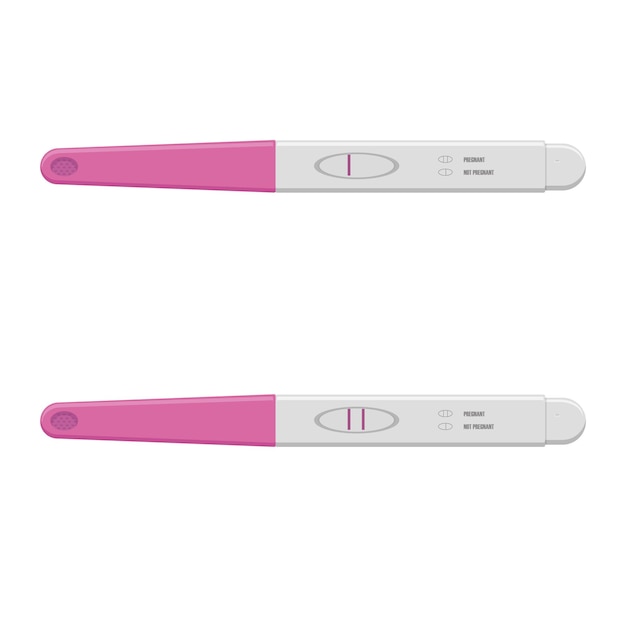 Vector pregnancy test isolated on white background