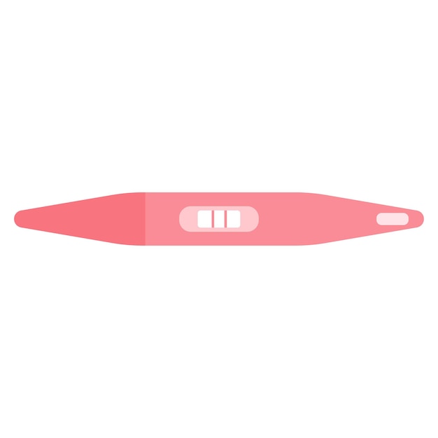 Pregnancy test stick with positive result two lines Feminine health care Flat vector illustrationxD