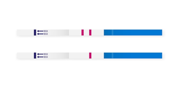 Pregnancy test sticks with results.