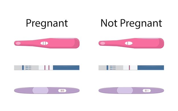 Vector pregnancy tests flat collection