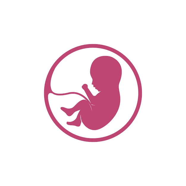 pregnant baby fetus logo icon silhouette illustration