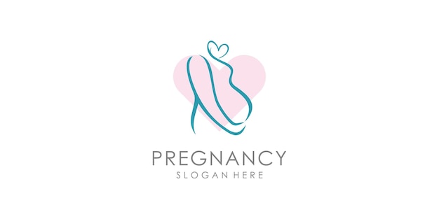 ユニークな要素のコンセプトを持つ妊娠中のロゴデザインのアイコンベクトル premiumベクター