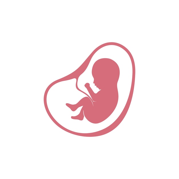 pregnant mother baby fetus embryo logo icon silhouette