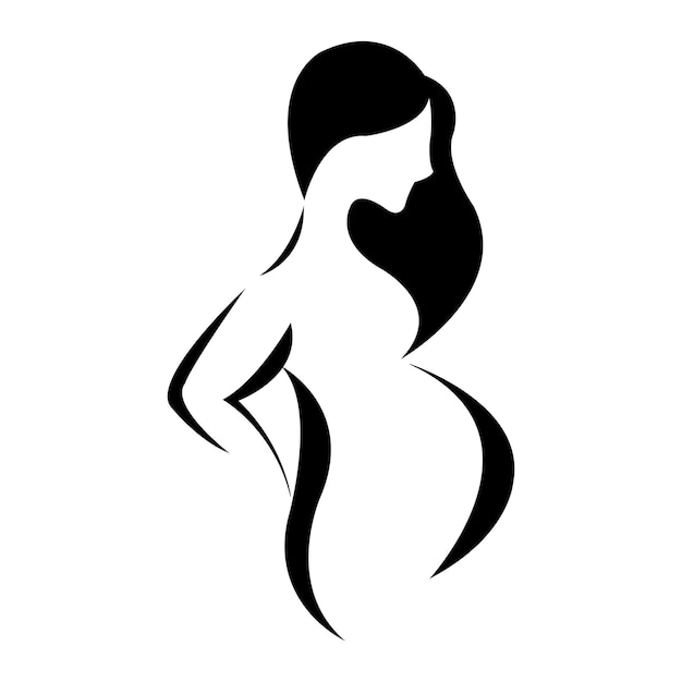 Pregnant mother icon logo vector design template