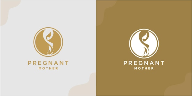 Pregnant mother logo design vector