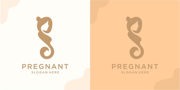 Pregnant mother logo design vector