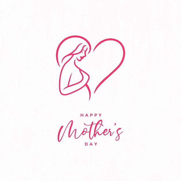 Vector pregnant mother logo for happy mothers day