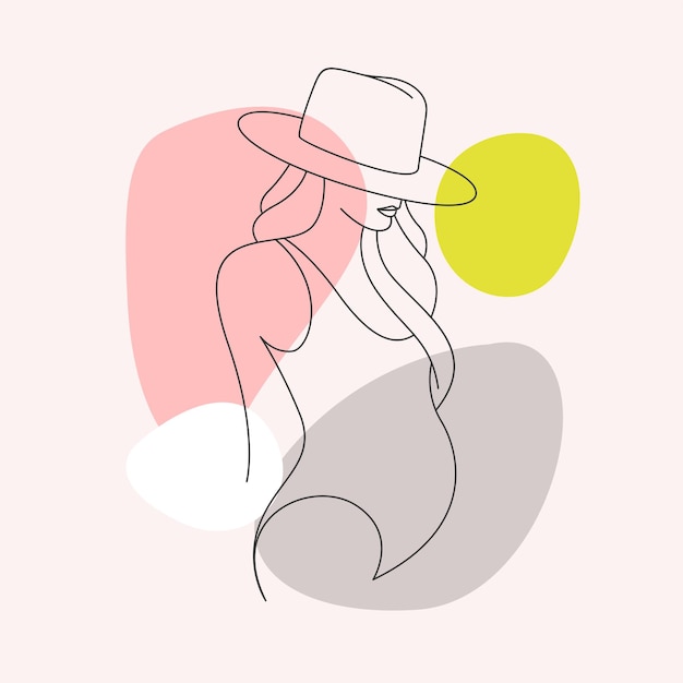 Pregnant mother with minimal style line art