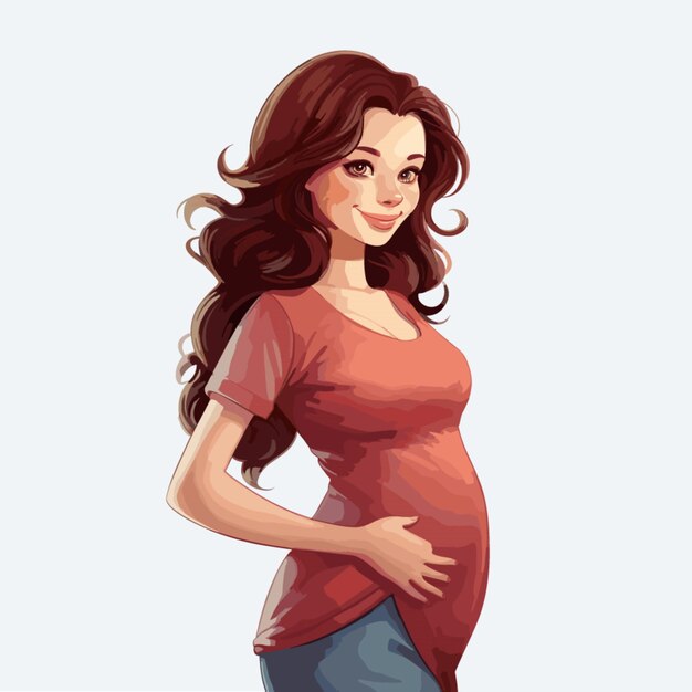 Vector pregnant person vector on white background