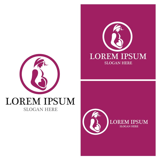 pregnant template vector icon