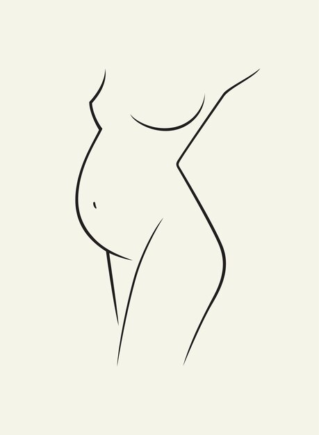 Векторная иллюстрация логотипа тела беременной женщины