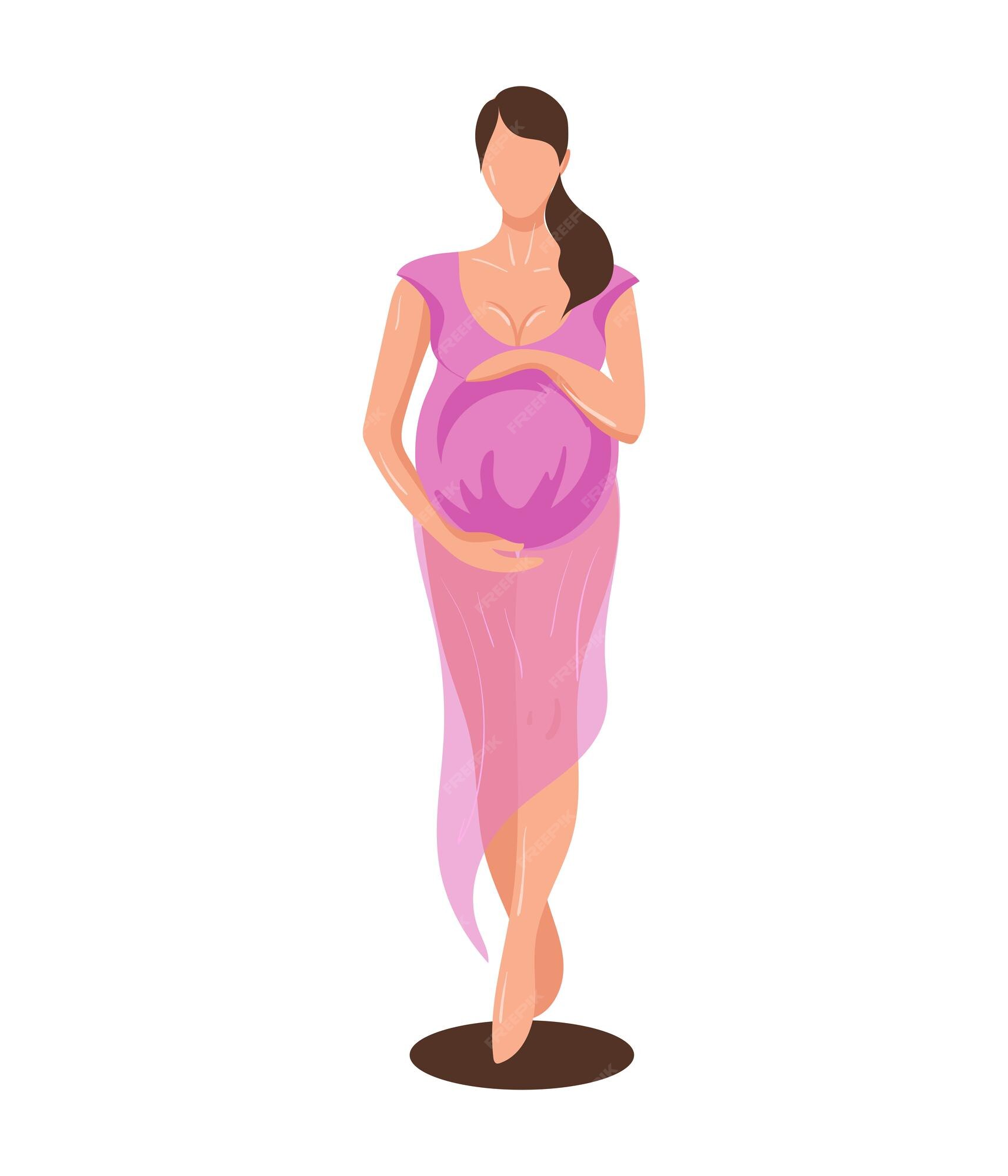 Premium Vector | Pregnant woman concept vector illustration in cute cartoon  style, healthcare, pregnancy