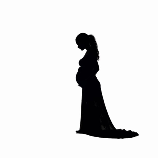 pregnant woman dark shadow silhouette showing beauty of pregnancy vector illustration