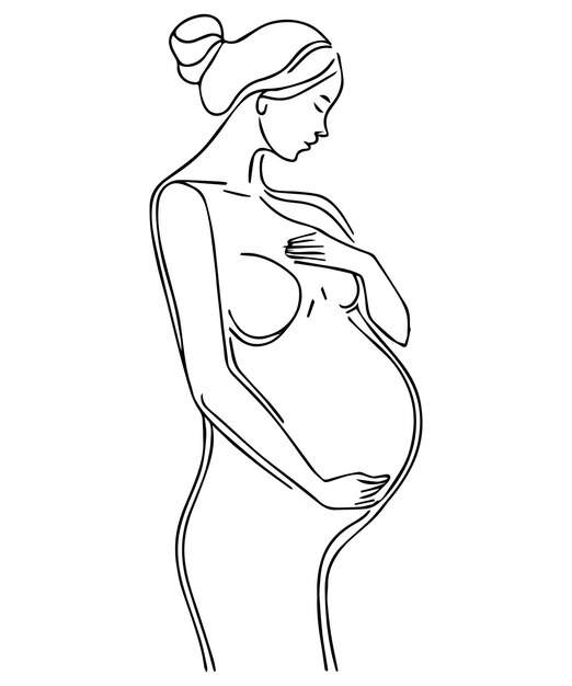 Pregnant Woman Outline Png Images - Free Download on Freepik