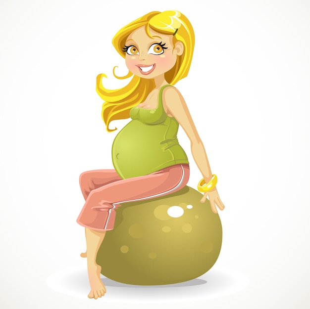 Pregnant woman at gym ball