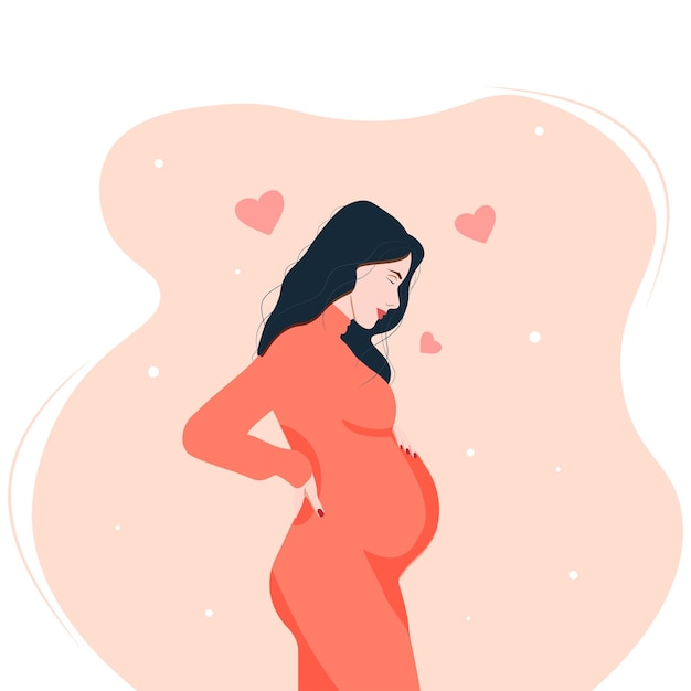 Pregnant woman holding hear belly