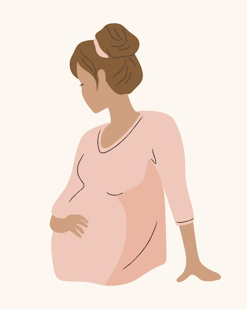 Vector pregnant woman illustration