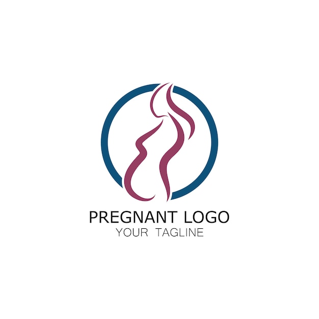 pregnant woman logo icon illustration template vector, for health clinics, hospitals, maternity clin