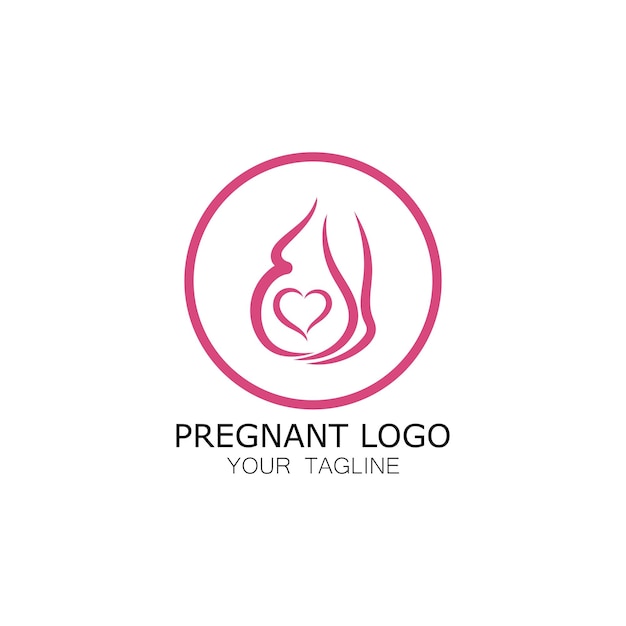 Vector pregnant woman logo icon illustration template vector, for health clinics, hospitals, maternity clin