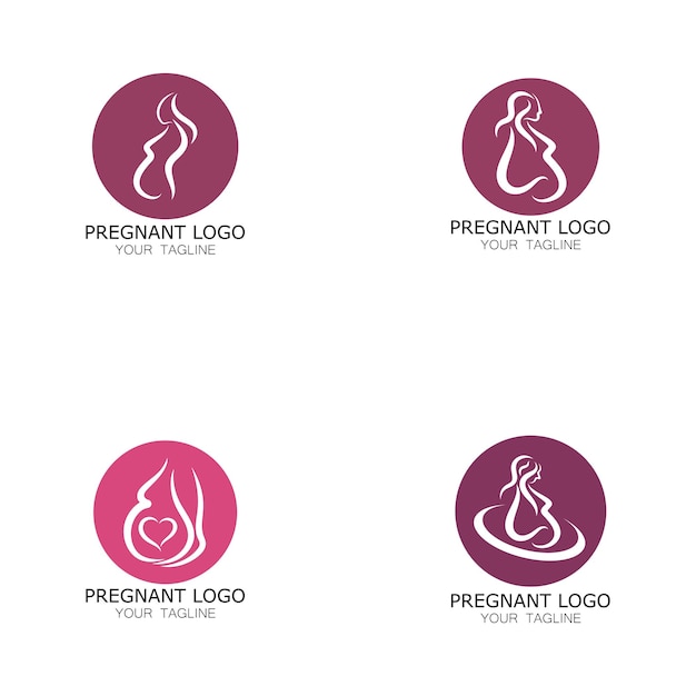 pregnant woman logo icon illustration template vector, for health clinics, hospitals, maternity clin