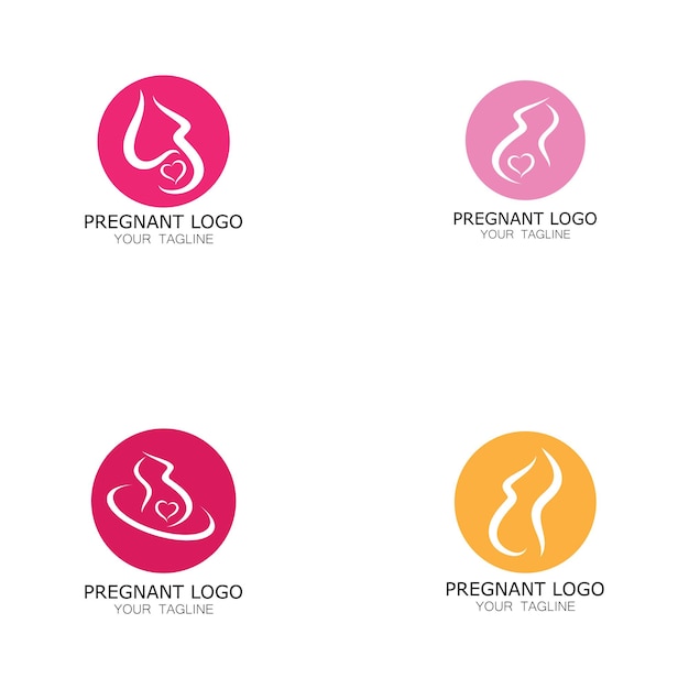 pregnant woman logo icon illustration template vector, for health clinics, hospitals, maternity clin