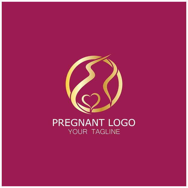 Pregnant woman logo icon illustration template vector, for health clinics, hospitals, maternity clin