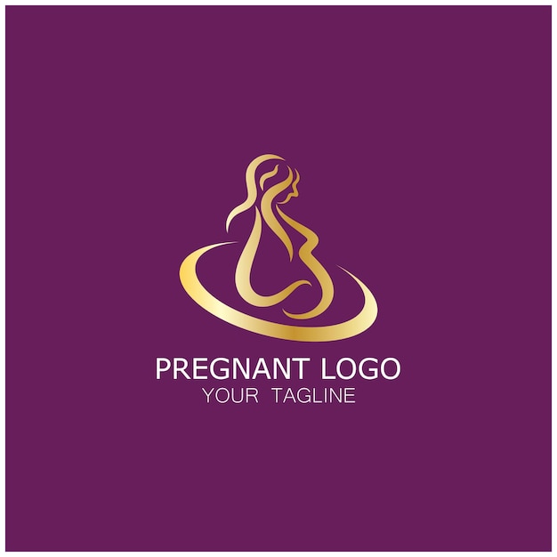 pregnant woman logo icon illustration template vector, for health clinics, hospitals, maternity clin