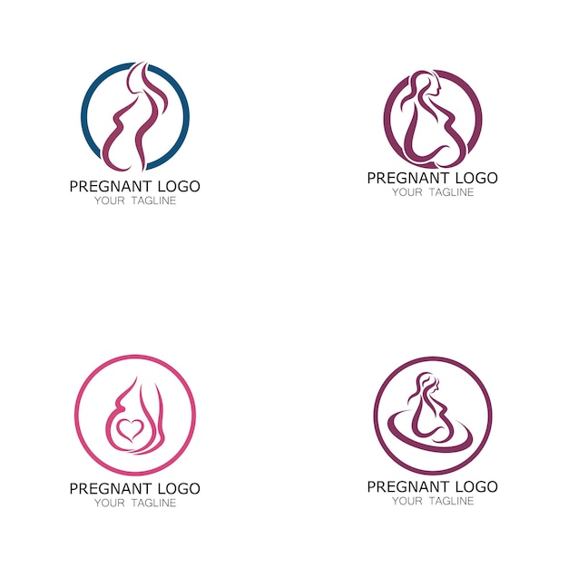 pregnant woman logo icon illustration template vector, for health clinics, hospitals, maternity clin