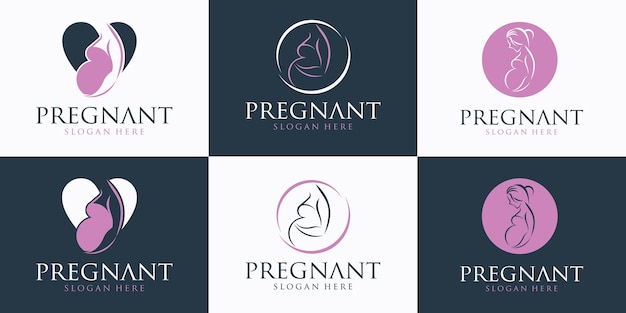 Pregnant woman logo vector design logo for pregnant women's needs brand