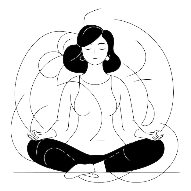 Pregnant woman meditating in lotus pose