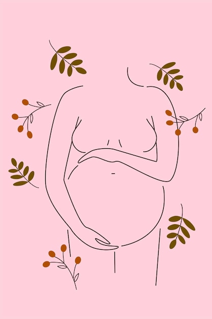 Pregnant woman in nature vector illustration healthcare pregnancy